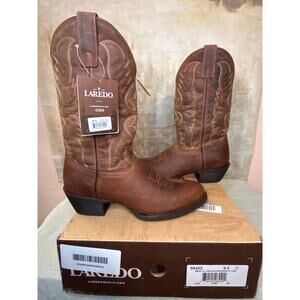 Laredo Birchwood 68452 Men's Western Cowboy Boot Tan Distressed Leather Sz 9.5 D